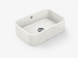 Zlewozmywak Integrity Due L Silestone Blanc Élysée w jasnym kolorze z delikatnym marmurowym użyleniem