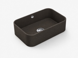 Zlewozmywak Integrity Due L Silestone Calypso z większą komorą i ciemną kamienną strukturą