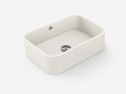 Zlewozmywak Integrity Due L Silestone White Storm 14 z większą komorą i jasną, drobnoziarnistą powierzchnią