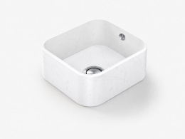 Zlewozmywak Integrity Due S Silestone Et. Statuario o kompaktowej formie i jasnym marmurowym wzorze