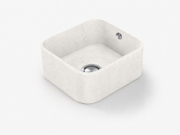 Zlewozmywak Integrity Due S Silestone Snowy Ibiza o kompaktowej formie i jasnej kamiennej strukturze