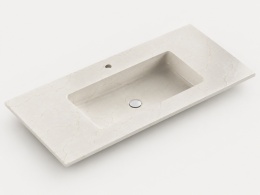 Umywalka Evita L z blatem Silestone Versailles Ivory i zintegrowaną misą