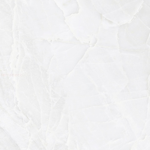 Marazzi Onice Bianco z białą bazą, subtelnymi perłowymi warstwami i błyszczącym wykończeniem Lux