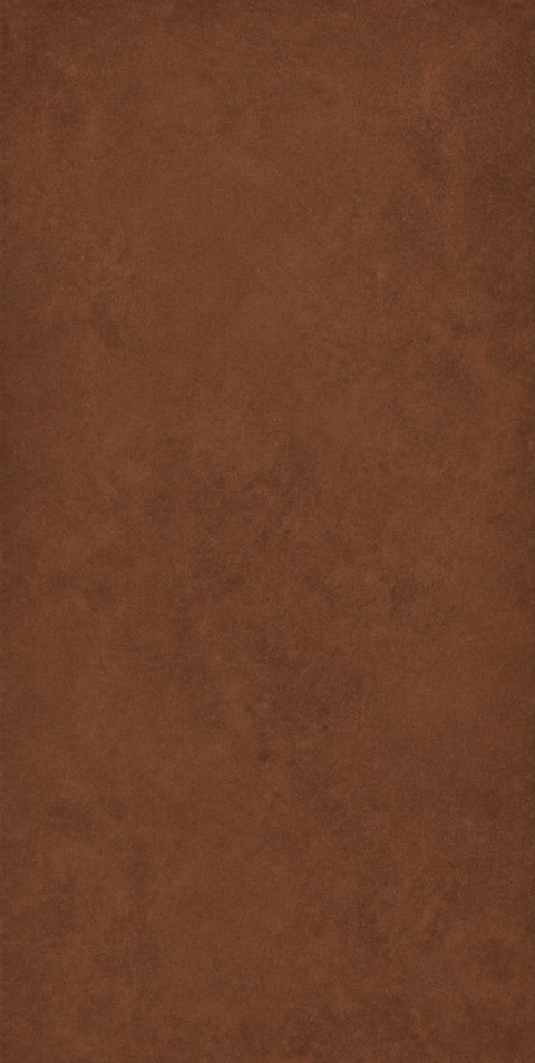Rdzawo-ceglana powierzchnia Marazzi Lume Magma z miedzianymi i brązowymi przejściami tonalnymi oraz połyskiem Lux