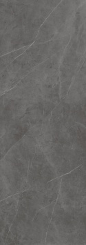 Pełna płyta Laminam I Naturali Pietra Grey Naturale z matowym grafitowym tłem i subtelnymi białymi żyłami.