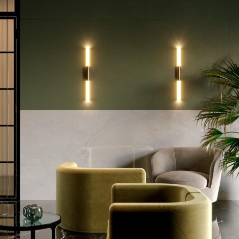 Eleganckie wnętrze z okładziną Marazzi Verderame w głębokim zielonym kolorze