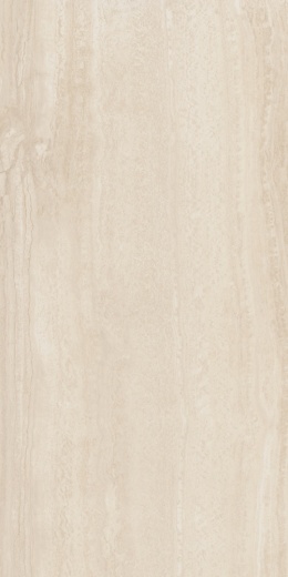 Marazzi Grande MPML Travertino Navona 3D Ink RT 120 × 278 cm Natural 6 mm to wielkoformatowa płyta gresowa o kremowo-beżowej bazie i pionowym rysunku trawertynu. Naturalny mat, technologia 3D Ink oraz rektyfikowane krawędzie sprawdzają się na nowoczesnych