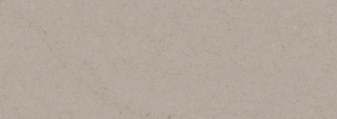 Nowoczesna kuchnia z wyspą TechniStone Nuova Crema i ciemnym drewnem w ciepłym, minimalistycznym wnętrzu.