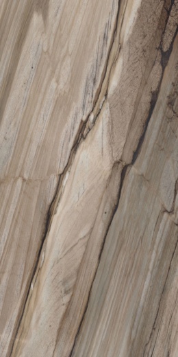 Marble Sequoia - Bazę tworzą jasne, kremowo-beżowe partie przechodzące w cieplejsze odcienie piaskowe, taupe i szarobrązowe.