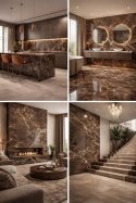 kolarz - Marazzi Marble Look Emperador – ciemnobrązowy spiek kwarcowy z jasnym użyleniem, inspirowany naturalnym marmurem