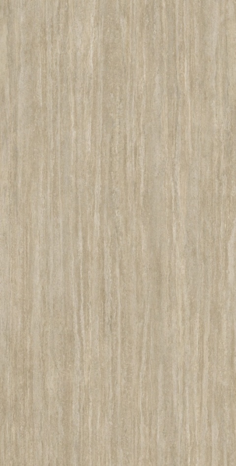 Neolith Colosseo Matt, jasny beżowy spiek z liniowym rysunkiem inspirowanym naturalnym trawertynem.