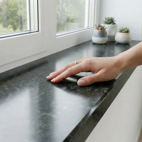 Parapet Granit Black Antracite Satyn