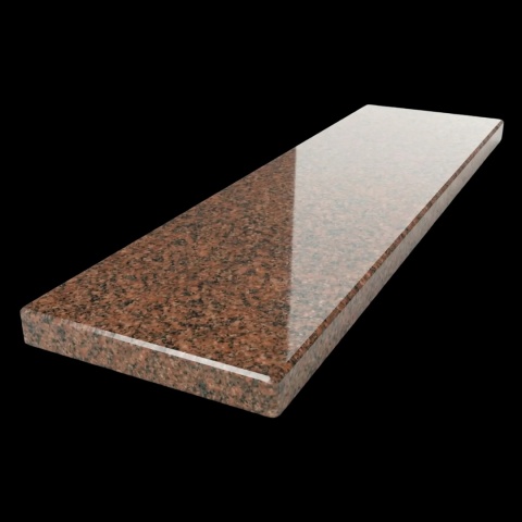 Parapet granitowy Bohus Red FALCO 3 cm z polerowaną czerwono-brązową powierzchnią