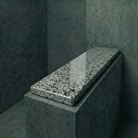 Parapet granitowy Grey FALCO z polerowaną szaro-czarną strukturą naturalnego kamienia