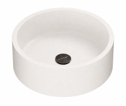 Umywalka Silestone Integrity Zoe Top Blanco Zeus Suede o okrągłej, minimalistycznej formie