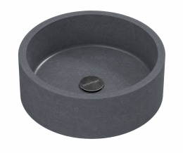 Umywalka Silestone Integrity Zoe Top RAW G Suede – okrągła umywalka nablatowa w ciemnej, grafitowo-szarej kolorystyce