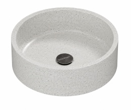 Umywalka Silestone Integrity Zoe Top Stellar Blanco 13 w matowym wykończeniu Suede z charakterystycznym drobnym rysunkiem