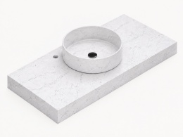 Umywalka Integrity Zoe Top Eclectic Pearl z blatem pod wymiar i pogrubioną krawędzią do 10 cm