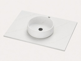 Umywalka Integrity Zoe Top Ethereal Glow z blatem wykonywanym na wymiar i prostą krawędzią do 1,2 cm