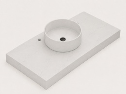 Umywalka Silestone Integrity Zoe Top Ethereal Glow z blatem wykonywanym na wymiar i efektowną pogrubioną krawędzią 10 cm