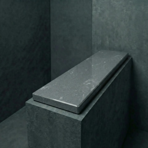 Parapet z aglomarmuru Baltic Grey FALCO 3 cm na ekspozycji z elegancką szarą powierzchnią
