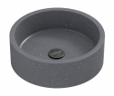 Umywalka Silestone Integrity Zoe Top Bao FFROM 02 Suede – okrągła misa nablatowa w ciemnym grafitowo-szarym kolorze