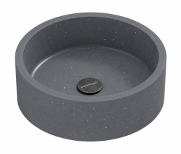 Umywalka Silestone Integrity Zoe Top Bao FFROM 02 Suede – okrągła misa nablatowa w ciemnym grafitowo-szarym kolorze