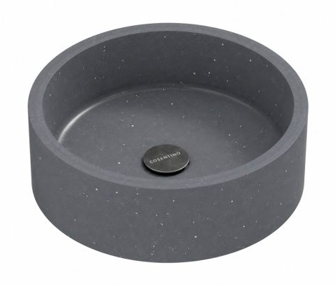 Umywalka Silestone Integrity Zoe Top Bao FFROM 02 Suede – okrągła misa nablatowa w ciemnym grafitowo-szarym kolorze