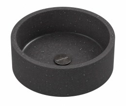 Umywalka Silestone Integrity Zoe Top Bao FFROM 03 Suede – okrągła umywalka nablatowa w ciemnej grafitowo-antracytowej kolorystyce