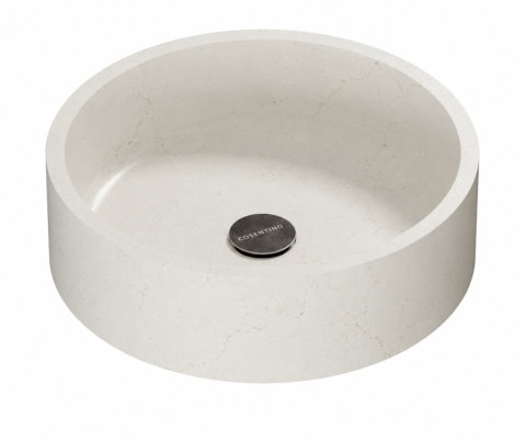 Umywalka nablatowa Silestone Integrity Zoe Top Bao Persian White w wykończeniu Suede z delikatnym kamiennym użyleniem