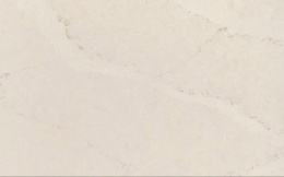 Silestone Calacatta Tova w kremowej bieli z subtelnym beżowo-szarym rysunkiem