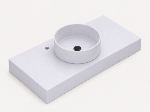 Umywalka Integrity Zoe Top Bao Eternal Statuario z blatem Silestone pogrubionym do 10 cm