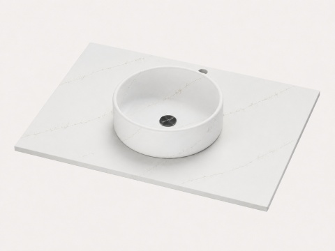 Umywalka Integrity Zoe Top Bao Ethereal Glow z blatem wykonywanym na wymiar i prostą krawędzią do 1,2 cm