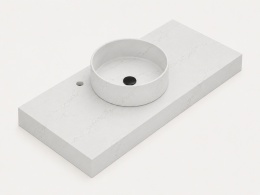 Umywalka Silestone Integrity Zoe Top Bao Ethereal Noctis z blatem wykonywanym na wymiar i efektowną pogrubioną krawędzią 10 cm
