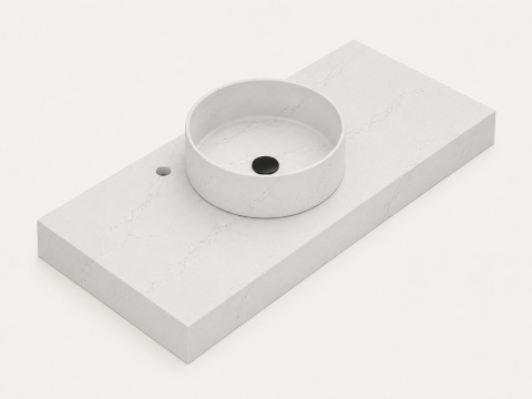 Umywalka Silestone Integrity Zoe Top Bao Ethereal Noctis z blatem wykonywanym na wymiar i efektowną pogrubioną krawędzią 10 cm