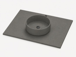 Umywalka Silestone Integrity Zoe Top Bao Gris Expo Suede z blatem wykonywanym na wymiar o pogrubieniu 1,2 cm