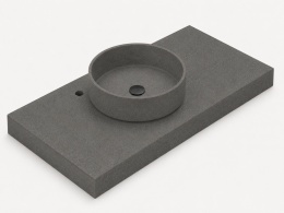 Umywalka Silestone Integrity Zoe Top Bao Gris Expo Suede z blatem wykonywanym na wymiar o pogrubieniu 10 cm