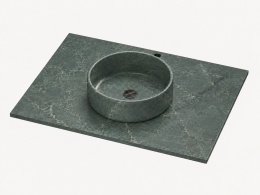 Umywalka z blatem Silestone Integrity Zoe Top Jardin Emerald 1,2 cm