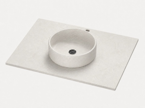 Umywalka Integrity Zoe Top Bao z blatem Silestone Lagoon o grubości 12 mm w jasnej kolorystyce inspirowanej naturalnym piaskowcem