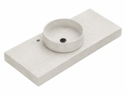 Umywalka Integrity Zoe Top Bao z blatem Silestone Lagoon o grubości 100 mm w jasnej kolorystyce inspirowanej naturalnym piaskowcem