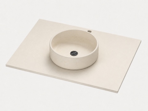 Umywalka z blatem Silestone Integrity Zoe Top Bao Linen Cream blat pogrubiony 1,2 cm