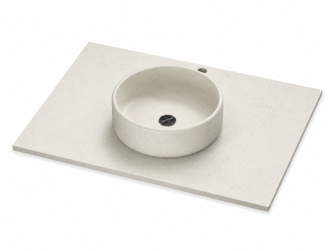 Umywalka Silestone Integrity Zoe Top Bao Persian White z blatem wykonywanym na indywidualny wymiar o pogrubieniu 1,2 cm