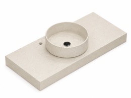 Umywalka Silestone Integrity Zoe Top Bao Persian White z blatem wykonywanym na indywidualny wymiar o pogrubieniu 10 cm