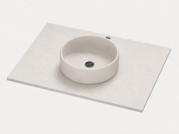 Umywalka Silestone Integrity Zoe Top Rivière Rose z blatem pod wymiar o prostej krawędzi do 1,2 cm