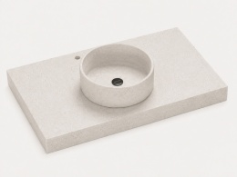 Umywalka Silestone Integrity Zoe Top Bao Rivière Rose z blatem pod wymiar i pogrubieniem do 10 cm