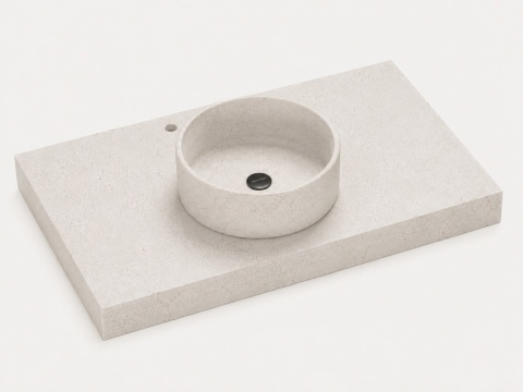 Umywalka Silestone Integrity Zoe Top Bao Rivière Rose z blatem pod wymiar i pogrubieniem do 10 cm
