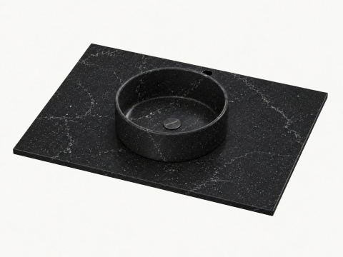 Silestone Integrity Zoe Top Romantic Ash z blatem na wymiar i pogrubieniem do 1,2 cm – elegancka, ciemna zabudowa umywalkowa