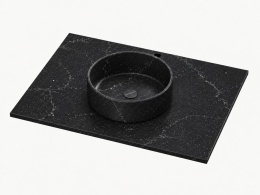 Silestone Integrity Zoe Top Romantic Ash z blatem na wymiar i pogrubieniem do 1,2 cm – elegancka, ciemna zabudowa umywalkowa