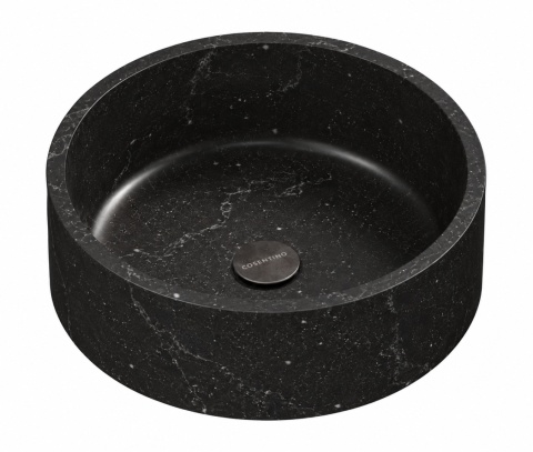 Umywalka Silestone Integrity Zoe Top Bao Romantic Ash Suede – okrągła misa w ciemnej kolorystyce z subtelnym jasnym użyleniem