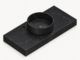 Silestone Integrity Zoe Top Bao Romantic Ash z blatem na wymiar i pogrubieniem do 10 cm – elegancka, ciemna zabudowa umywalkowa